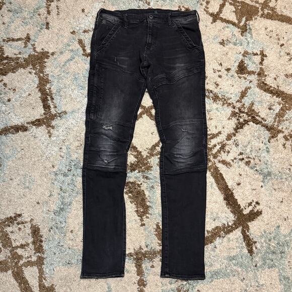 G Star Raw Rackam 3D Skinny Jeans Size 34x34 Black - Picture 1 of 5